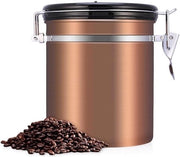 Contenitore a 15 l in acciaio inox impermeabile per la conservazione del cibo - mantiene la freschezza dei chicchi di caffè - oro