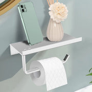 Sostegno per carta igienica senza perforazione, carta igienica adesiva con piastra antiscivolo da 18 cm, sostegno per carta igienica per bagno cucina, argento