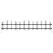 Recinzione da Giardino con Punta a Lancia in Acciaio 504x100 cm Nera 277714
