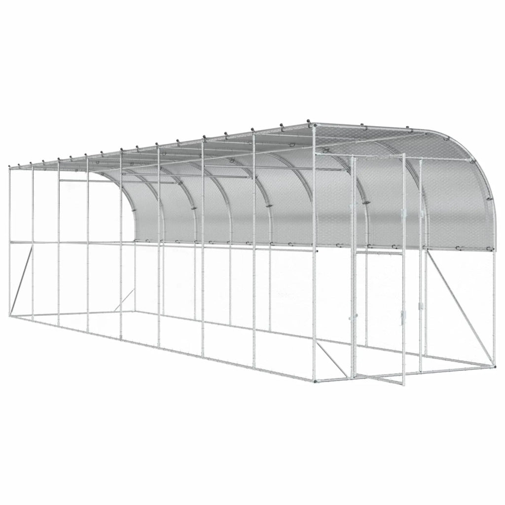 Gabbia per Polli Contro il Muro Argento 600 x 150 x 215 cm 3434738