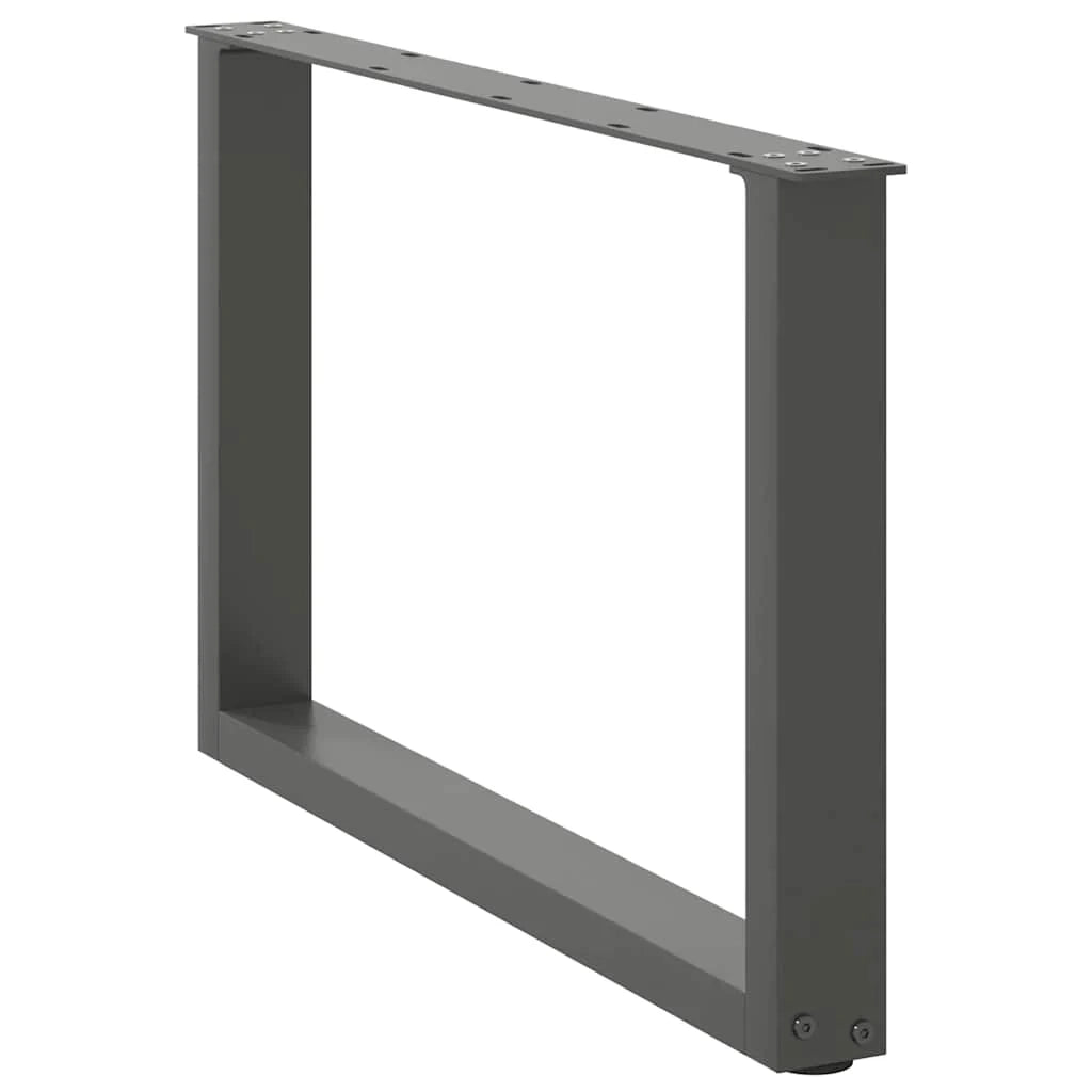 Set di 2 gambe regolabili per tavolino da caffè a forma di U 60 x 43 cm design moderno stabili acciaio antracite 02_0057402