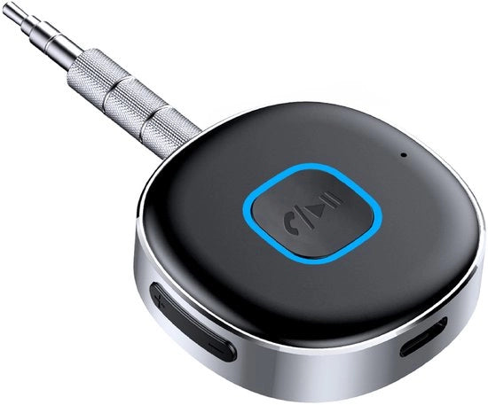 Adattatore Bluetooth portatile 3,5 mm AUX - Ricevitore audio wireless per auto/stereo domestico - Bluetooth 5.0 - Con microfono integrato e sistema di ricarica rapida