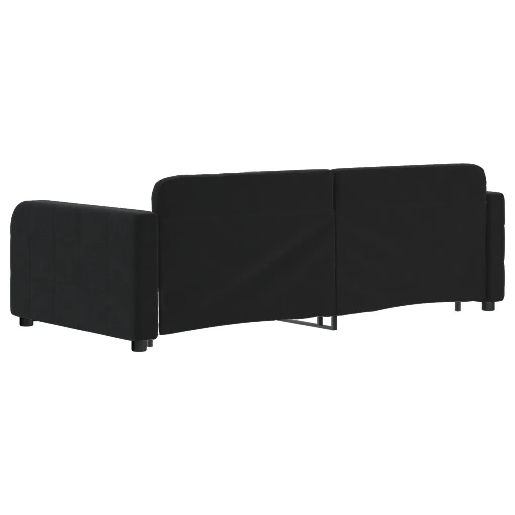 Divano Letto con Letto Estraibile Nero 90x190 cm in Velluto 3196944