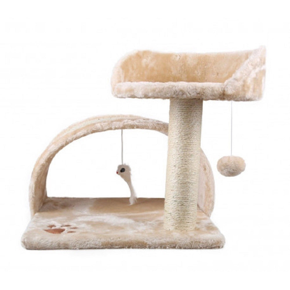 Trade Shop - Tiragraffi Nobleza Houseboat 2 Piani Con Cuccia Morbida 49 X 42 X 42 Cm Gatti -