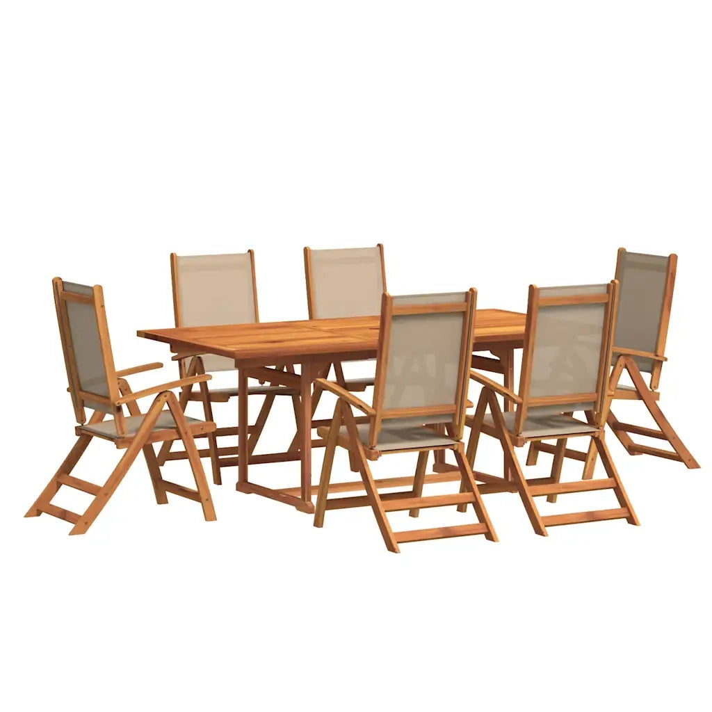 Set Pranzo da Giardino 7pz Legno Massello di Acacia e Textilene 3279317