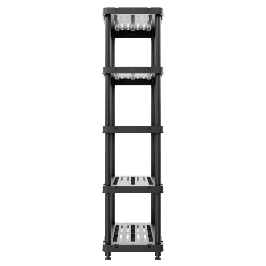 Titan X - Scaffale Modulare 5 Ripiani 90x45xH185 cm in Resina Nero