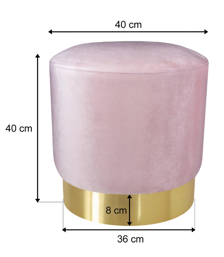 Pouf in velluto rosa, poggiapiedi - Zivago - PO19ZIBM
