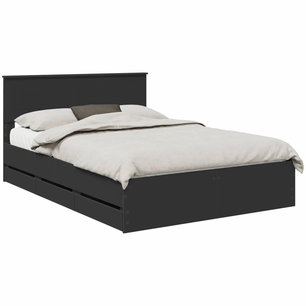 Struttura del letto Nero 140 x 190 cm Legno Ingegnerizzato