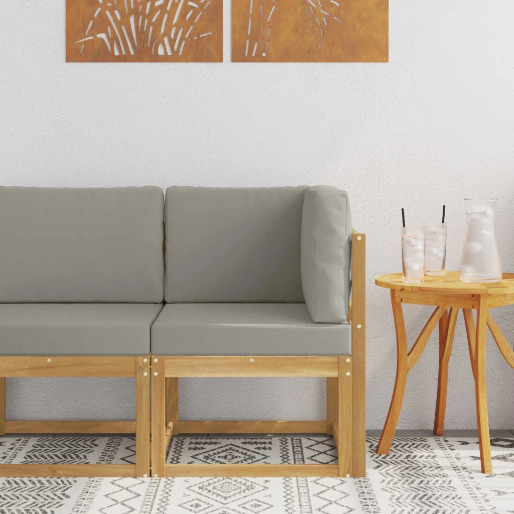 Set di divani da esterno Bianco e Grigio Chiaro 51 x 54 x 73 cm