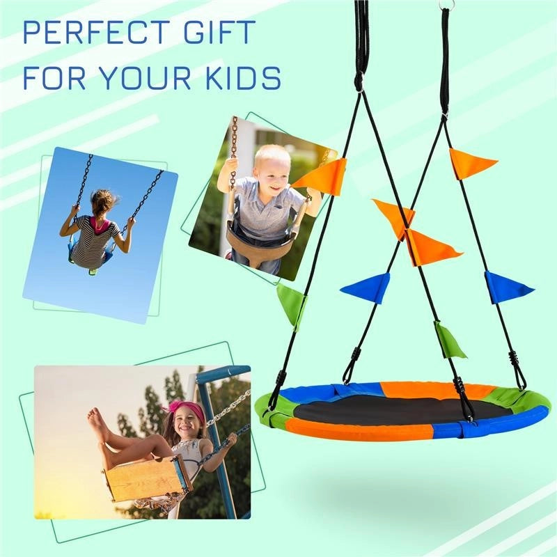 ALTALENA ROTONDA PER BAMBINI 100 X 180 CM MULTICOLOR