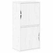 Mobiletto laterale classico per piccoli spazi 40 x 24 x 79 cm con ampio spazio di archiviazione stile rustico finitura legno bianco 02_0058039