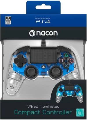 Nacon ps4ofcpadclblue periferica di gioco gamepad playstation 4 analogico/digitale blu, trasparente - 3499550360806