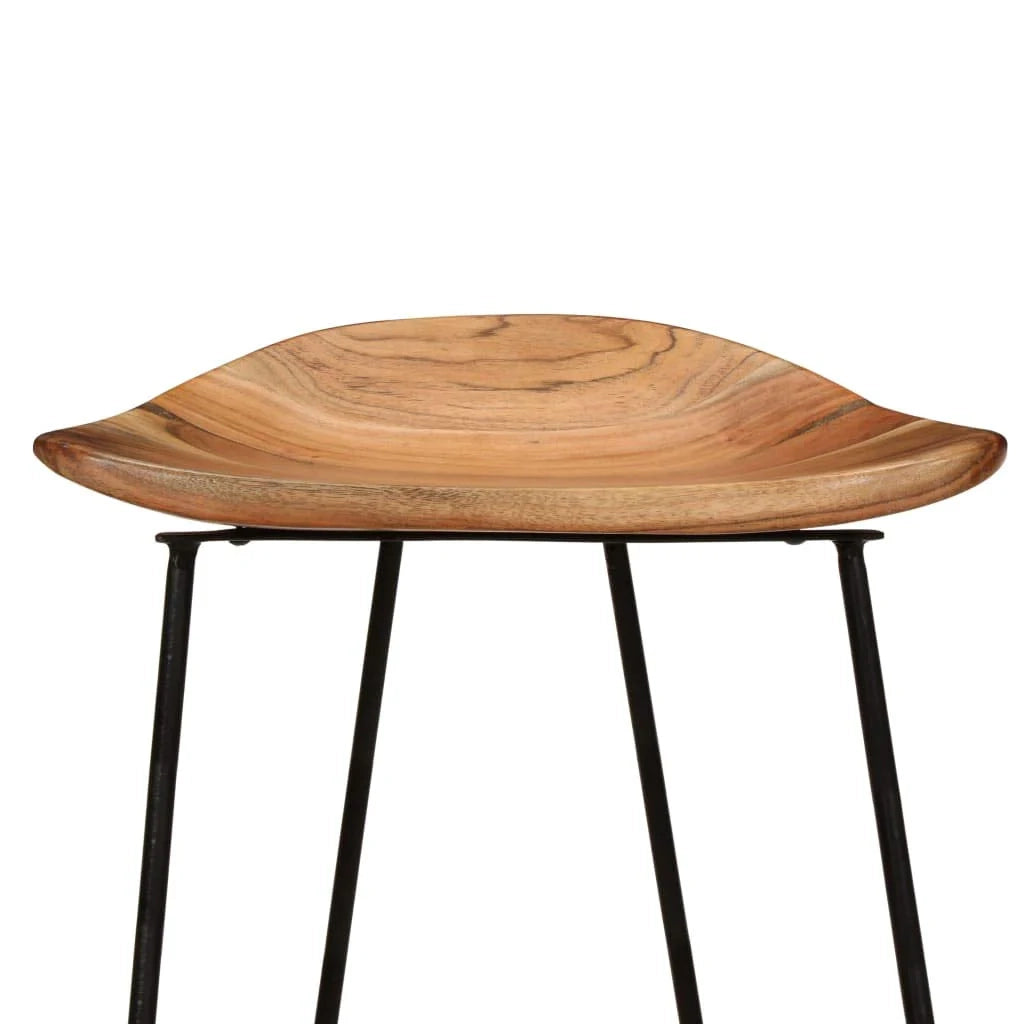 Set di due sgabelli da bar di design seduta in legno massello di acacia 1202088