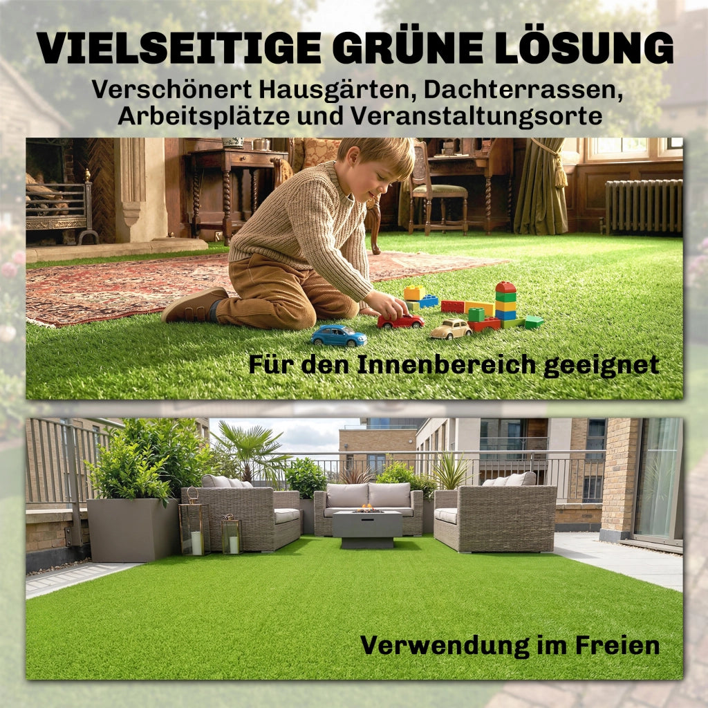 Tappeto erba sintetica 100x400cm autodrenante per esterno verde ¨C zephmum ¨C 10mm