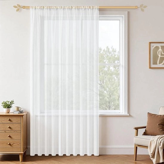 Velo di tenda 300x240 cm Bianco - Perforato - Tende moderne per soggiorno, camera da letto e cucina