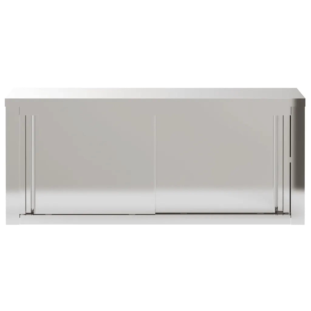 Armadietto a Muro | Mobile Cucina da Parete con Ante Scorrevoli in Acciaio Inox