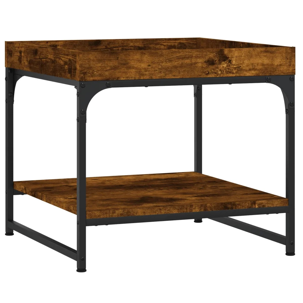 Tavolino Salotto Rovere Fumo 49,5x49,5x45 cm Legno Multistrato 832810