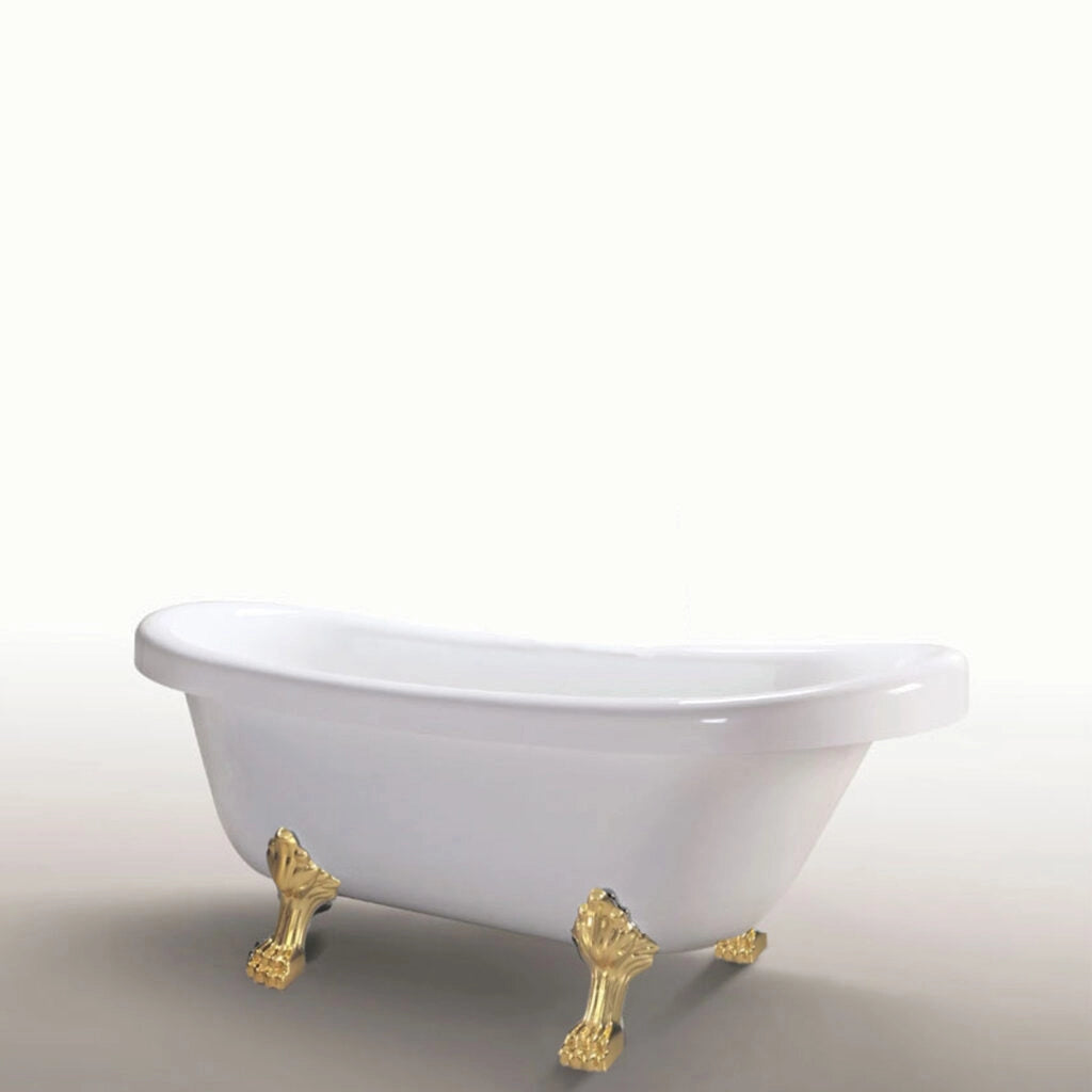 Vasca freestanding vintage 170 x 80 cm con piedi oro - Margherita