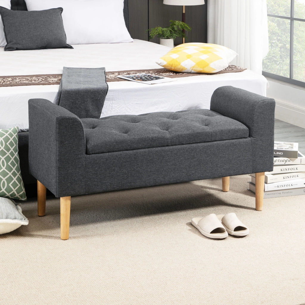 Divano letto con cassetti ¨C zephmum ¨C grigio scuro 116x44x58 cm