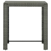Tavolo da Bar da Giardino | Tavolino da esterno Grigio 100x60,5x110,5 cm Polyrattan