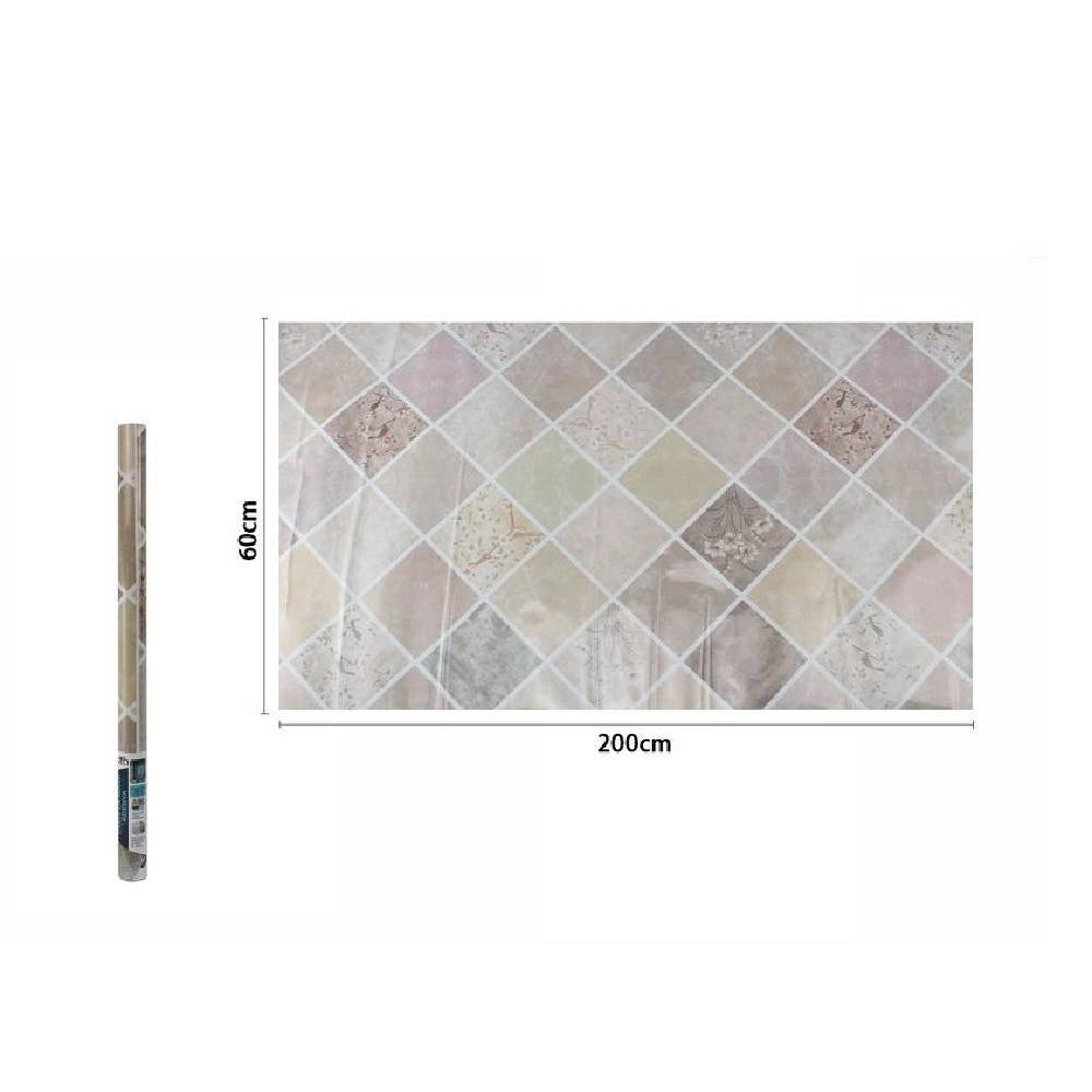 Trade Shop - Rotolo Adesivo Per Muri Parete Carta Da Parati 60cmx2mt Effetto Mattonelle 70863 -