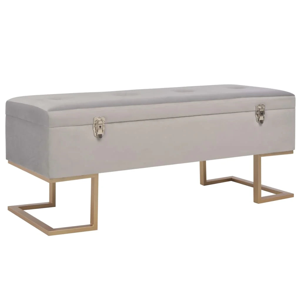 Panca con vano contenitore 105 cm velluto grigio 02_0010879