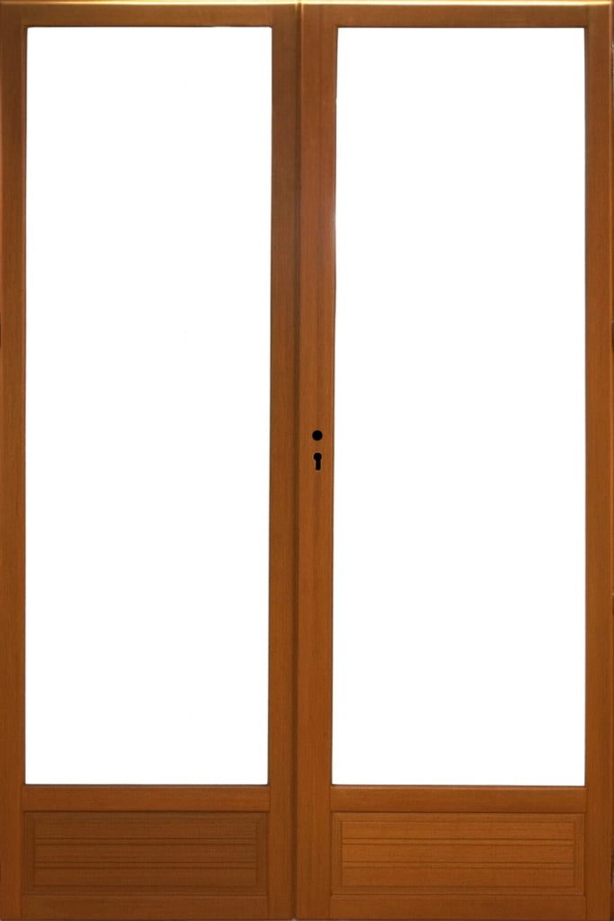 Porta-finestra a 2 pannelli in legno Altezza 225 X Larghezza 120 (dimensioni della tabella) senza maniglia