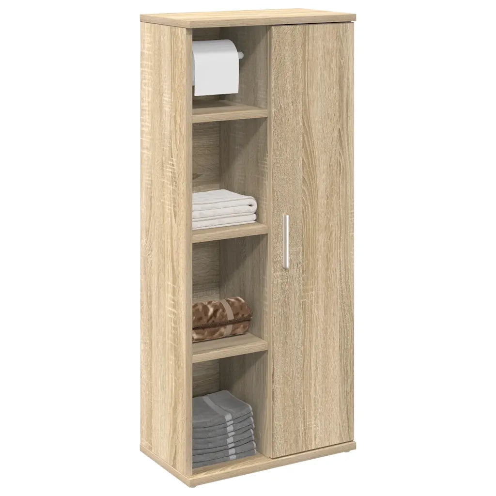 vidaXL Mobile da Bagno con Portarotolo Rovere Sonoma 39x22x90 cm