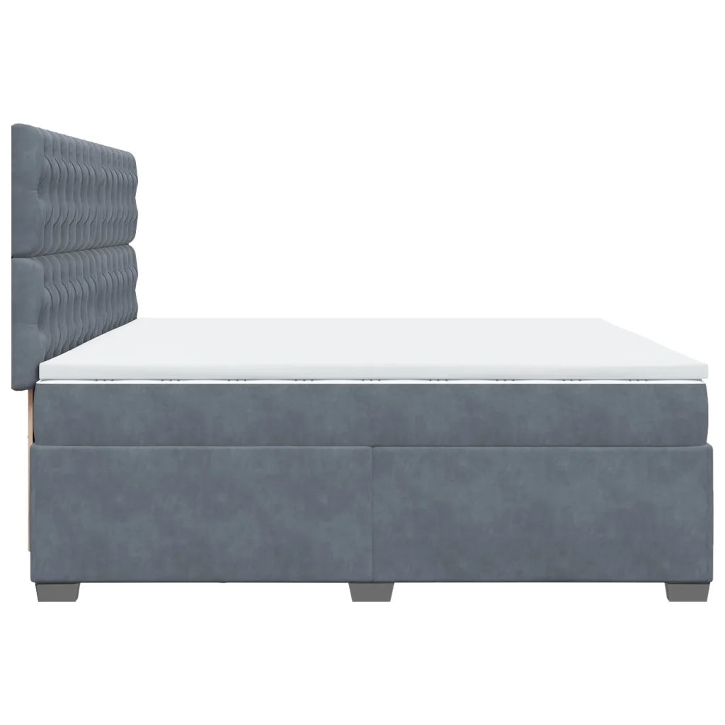 Giroletto a Molle con Materasso Grigio Scuro 200x200 cm Velluto 3291009