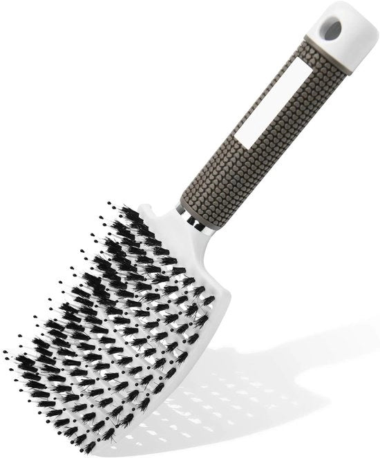 Faccia calda geventilata, con funzione di pedale per massaggiare i capelli ricci e lunghi, velocissima ad asciugare, pettine stile e volume, strumento di stile curvo antistatico, utilizzabile sia su capelli umidi che asciutti.