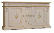 Madia credenza legno 2 porte avorio e oro 210x60x115 - Mobili 2G
