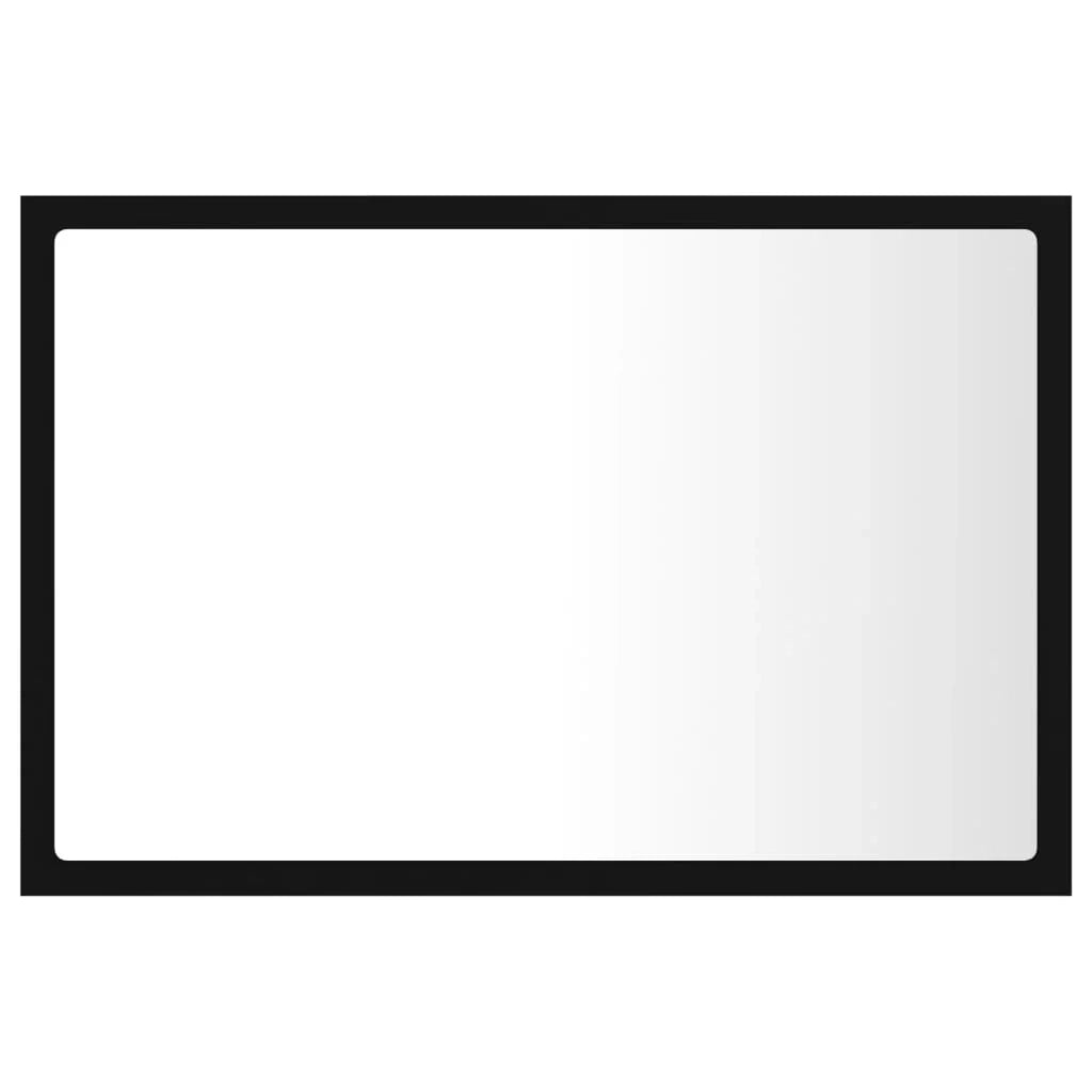 Specchio da bagno LED in acrilico nero 60 x 8,5 x 37 cm 02_0006996