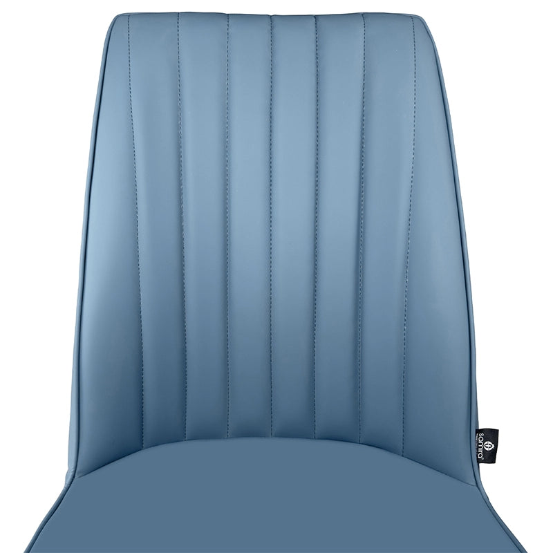 Sedia da pranzo imbottita in ecopelle blu avio – Francine (2 Pz.) - SD41FRPM