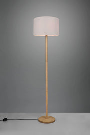 KORBA PIANTANA BASE LEGNO NATURALE CON PARALUME BIANCO H. 162CM 1 LUCE ATTACCO E27