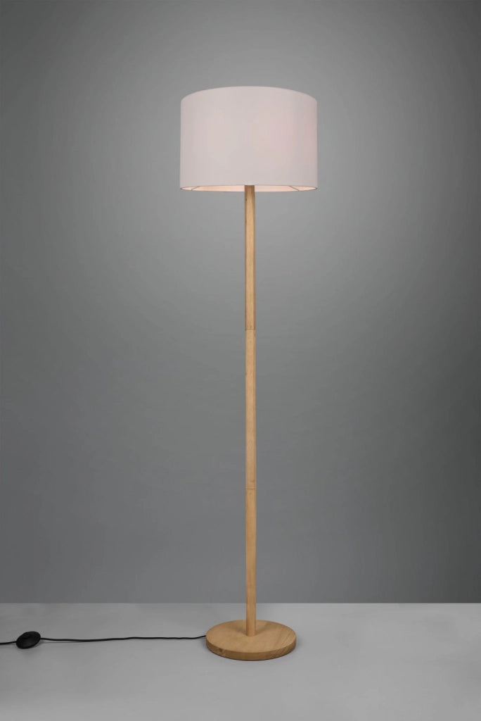 KORBA PIANTANA BASE LEGNO NATURALE CON PARALUME BIANCO H. 162CM 1 LUCE ATTACCO E27