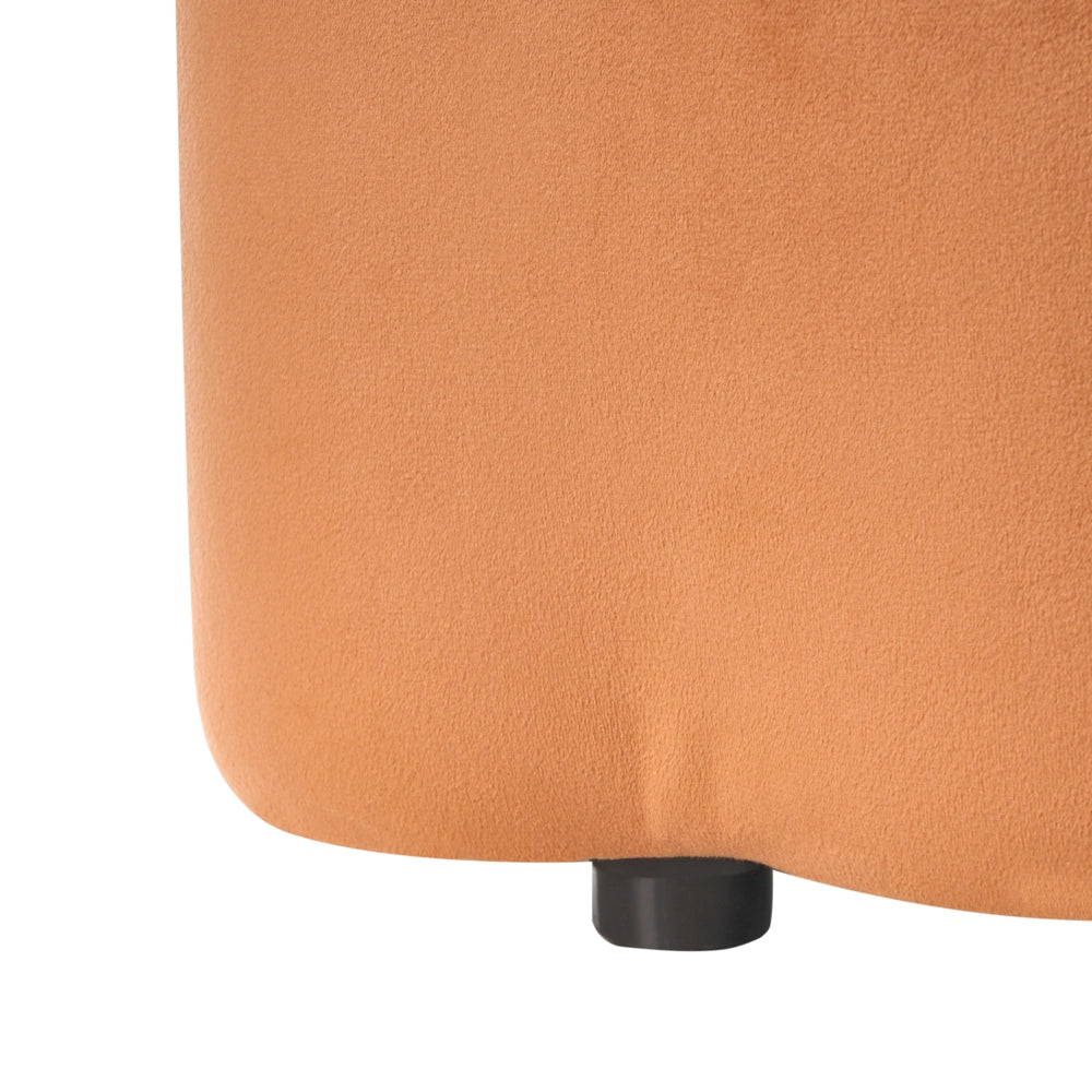 Pouf in velluto arancione con vano portaoggetti motivo floreale per soggiorno e camera da letto stile scandinavo