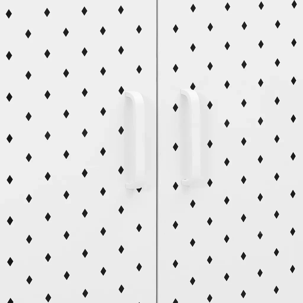 Credenza Alta Bianca 80x35x135 cm in Acciaio 335875