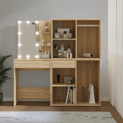 Toeletta LED con 2 Armadietti Legno Multistrato Rovere Sonoma 3082029