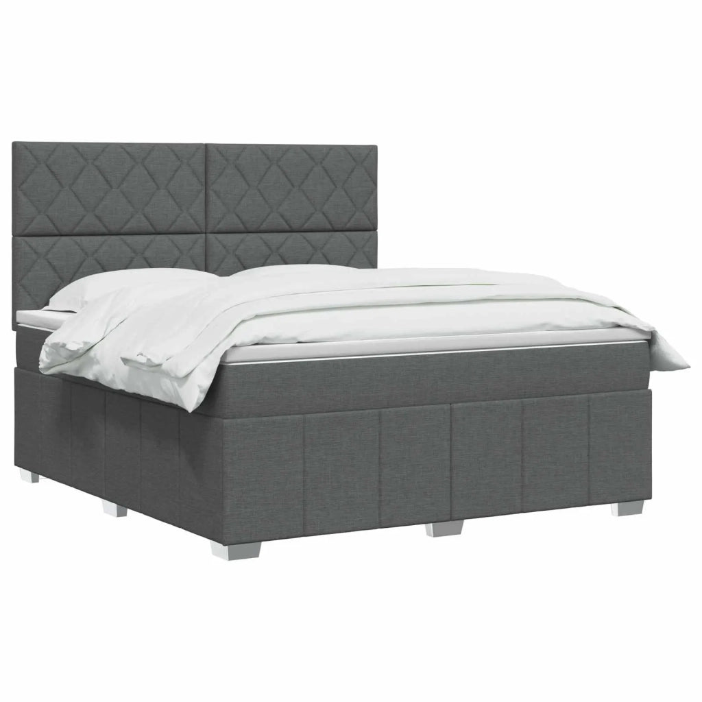 Letto box spring con materasso Grigio Scuro 140 x 200 cm 3454163
