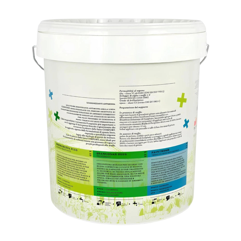 Idropittura igienizzante antimuffa traspirante bianca comfort biancosan plus *** formato 13 lt, confezione 1