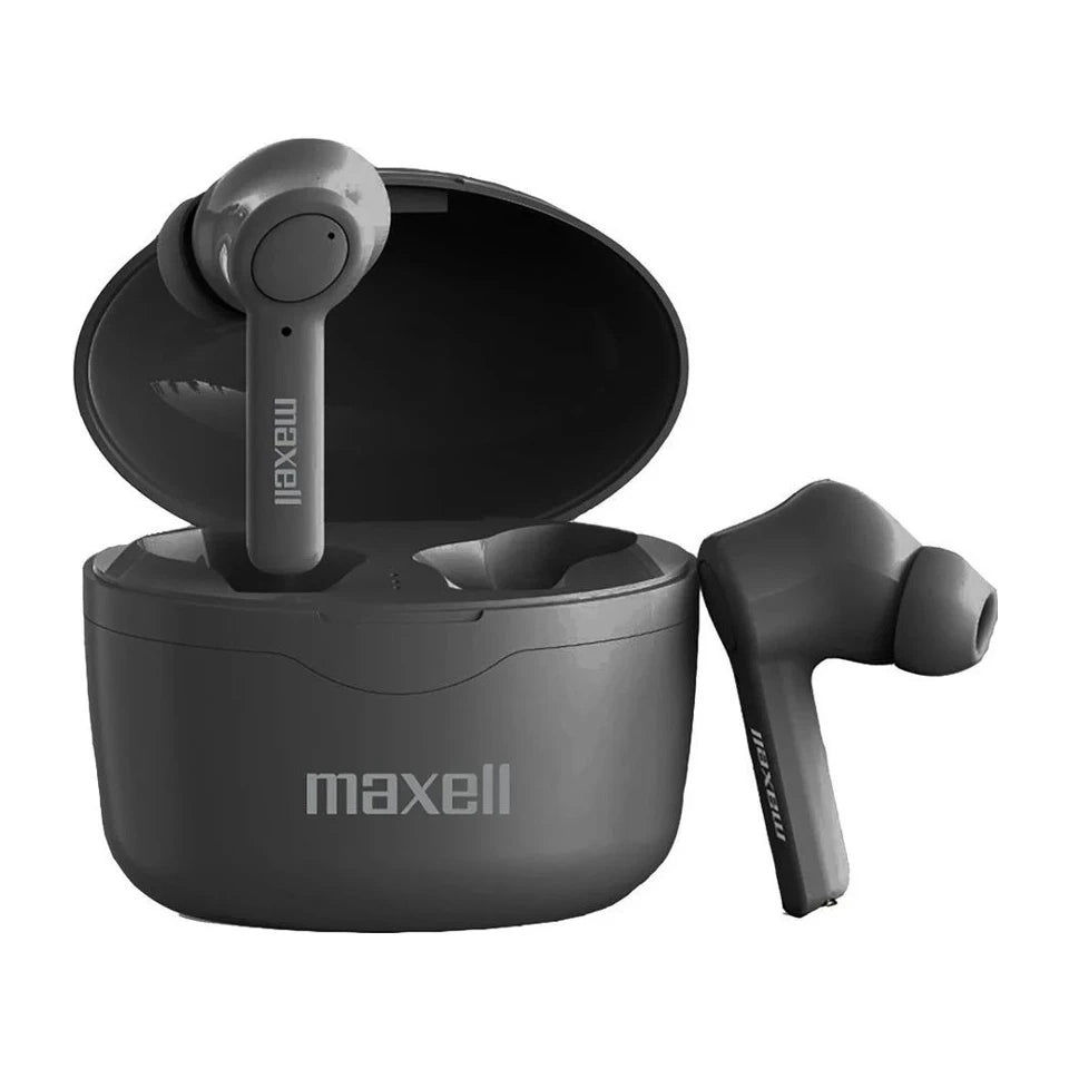 Cuffie wireless in-ear Maxell Bass 13 Sync Up con Bluetooth e custodia di ricarica nera