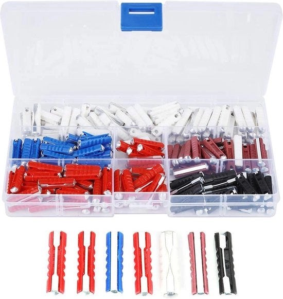 Set di sicurezza di auto - Torpede in propilene e lega di zinco - 5A nero (25) 8A bianco (75) 16A rosso (50) 25A blu (25) 40A (25)