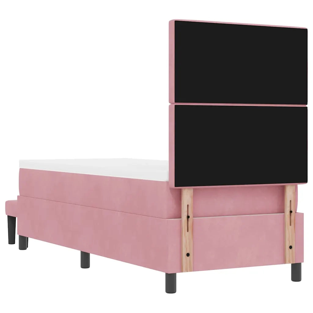 Letto a molle con testiera Rosa 200 x 80 cm Velluto 3344413