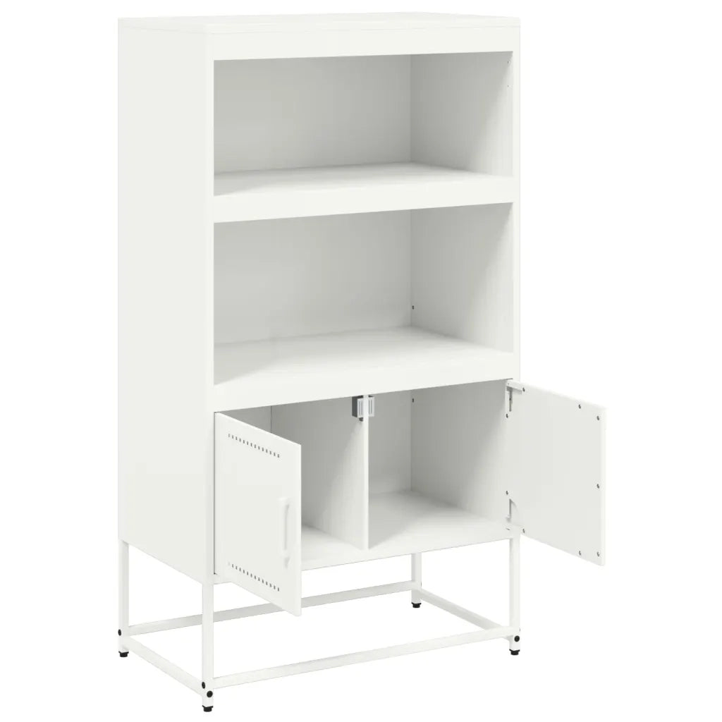Credenza-Buffet-Armadio da cucina Bianca 68,5x38,5x123,5 cm in Acciaio