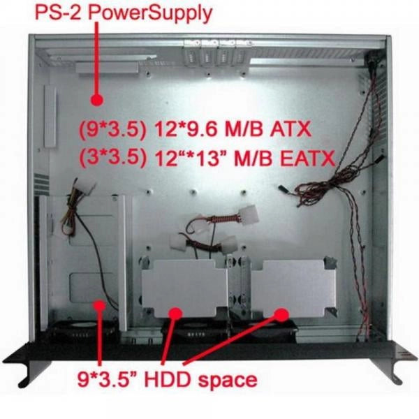 Chassis Industriale da Rack 19'' 3U Ultra Compatto Nero