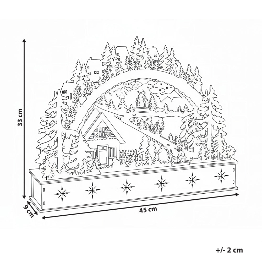 Decorazione natalizia in legno con luci LED Accessori natalizi Marrone chiaro