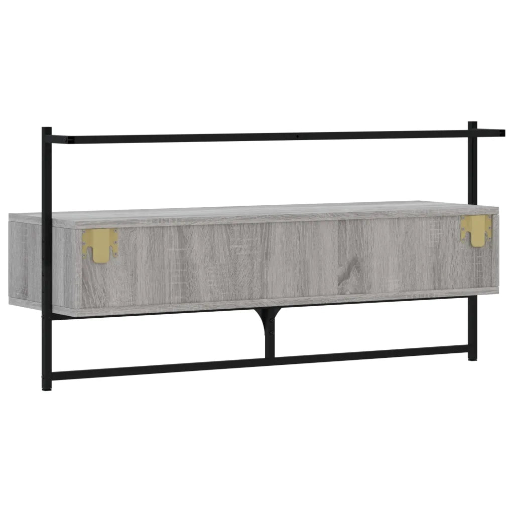 Mobile TV a Muro-Mobile per TV a parete Grigio Sonoma 100,5x30x51 cm Legno Multistrato