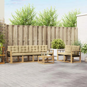 Set di divani da esterno con cuscino 7 pcs Bianco e Beige