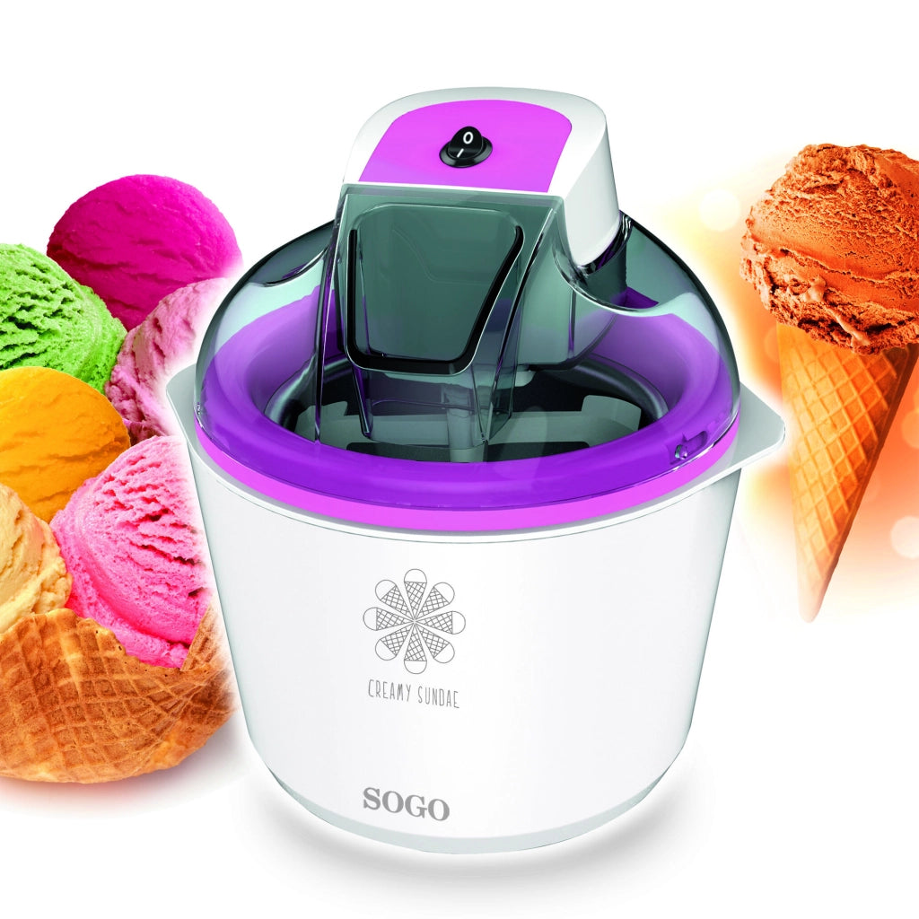 Macchina per gelato e sorbetti fatta in casa, capacità 1,5L, cestello alluminio rimovibile, 12W cucina - SOGO