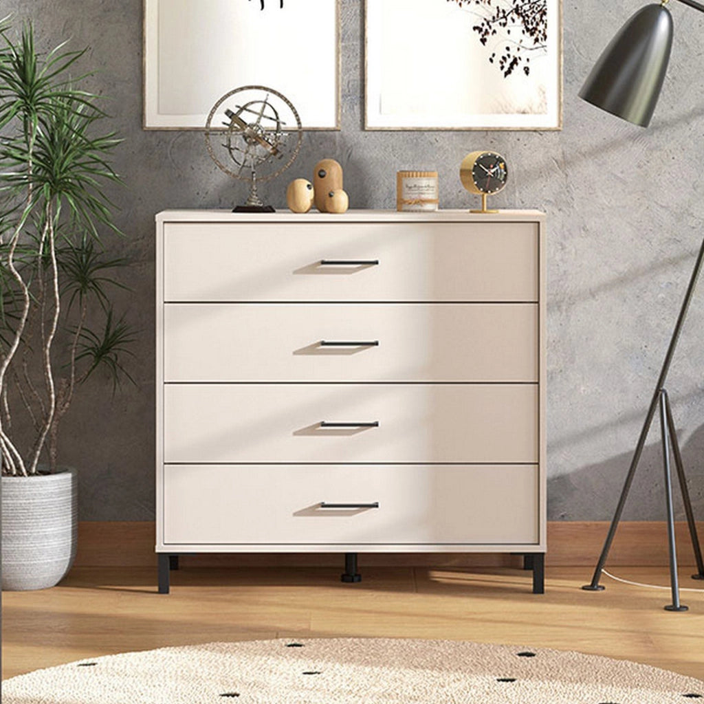 Vidor, Cassettiera 4 Cassetti, 93x40x90h cm Bianco